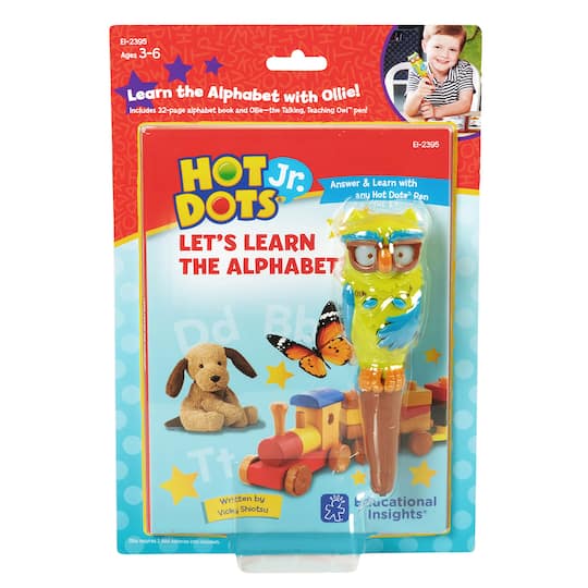Educational Insights Hot Dots Jr. Let&#x27;s Learn the Alphabet Interactive Book &#x26; Pen Set